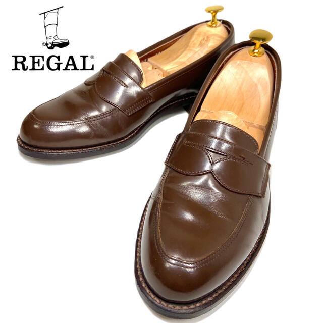 REGAL リーガル　ローファー　Uチップ　茶色　ブラウン　24.5cm靴/シューズ
