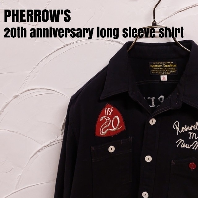 PHERROW'S(フェローズ)のPHERROWS/フェローズ 20周年 ワッペン マチ付き 長袖 シャツ メンズのトップス(シャツ)の商品写真