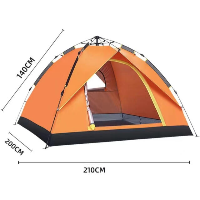 テントワンタッチテント3〜4人用キャンプテント1層式の簡単設置UV