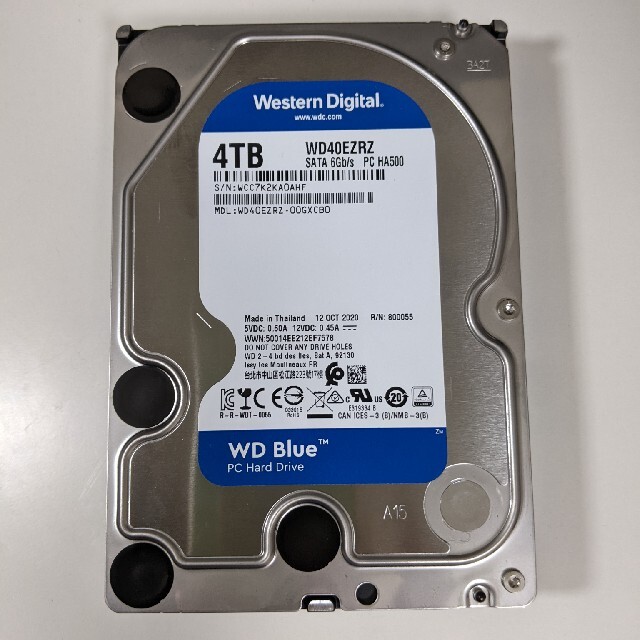 WD BLUE 4TB HDD 2個セット ほぼ新品