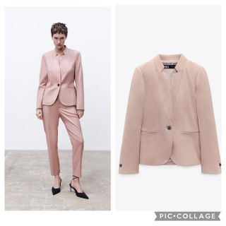 ザラ(ZARA)の《新品タグ付き36》ZARA メランジテーラードブレザー(テーラードジャケット)