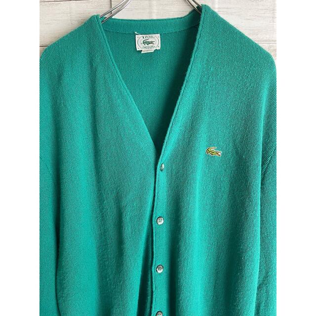 美品】 あいみょん着用 LACOSTE ラコステ カーディガン 緑 ゆるだぼ-