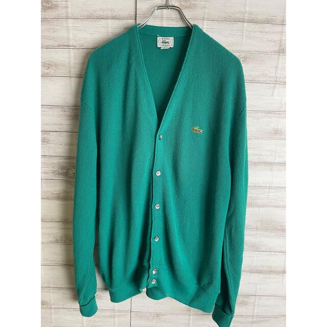 専門店では あいみょん愛用 80s ラコステ LACOSTE カーディガン 緑 L