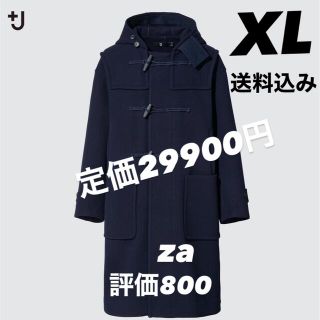 ユニクロ(UNIQLO)の込　＋j ウールオーバーサイズダッフルコート ネイビー　XL(ダッフルコート)