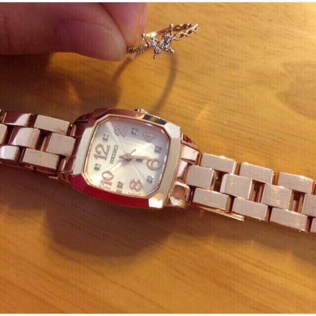 SEIKO(セイコー)の値下げ　SEIKO ダイヤ　ピンクゴールド レディースのファッション小物(腕時計)の商品写真
