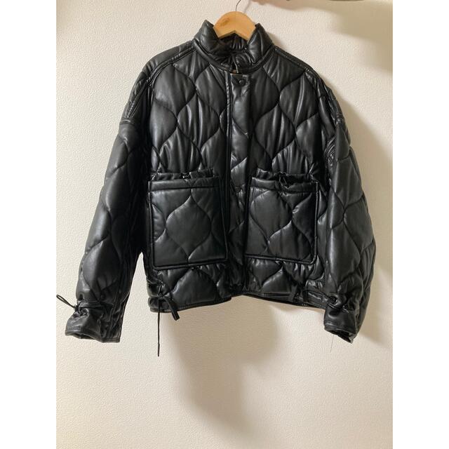 ZARA フェイクレザー キルティング ジャケット | フリマアプリ ラクマ