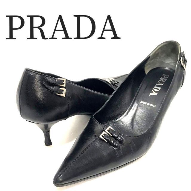 A-116 PRADA プラダ パンプス ポインテッドトゥ 黒 | orinocoorigen.com