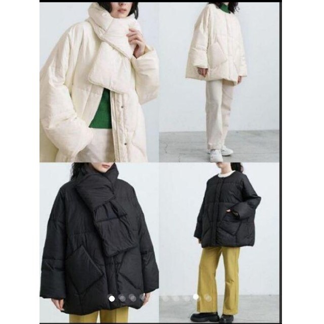 新品 AW 韓国 マフラー付き オーバーサイズ ビッグシルエット ダウンコート レディースのジャケット/アウター(ダウンジャケット)の商品写真