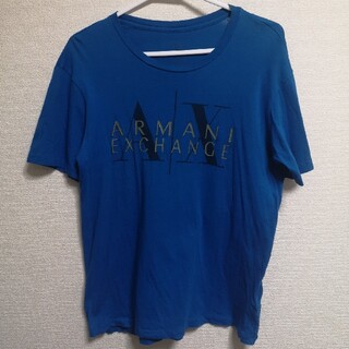 アルマーニエクスチェンジ(ARMANI EXCHANGE)のARMANI EXCHANGE アルマーニ Tシャツ 青 Mサイズ 中古(Tシャツ/カットソー(半袖/袖なし))
