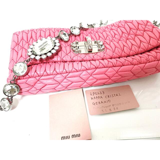 男性に人気! !!激レア!!レディース - miumiuナッパクリスタル 男性に人気! !!激レア!!レディース - miumiuナッパクリスタル