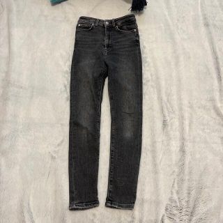 ザラ(ZARA)のZARAグレーハイウエストスキニーデニムパンツ(スキニーパンツ)