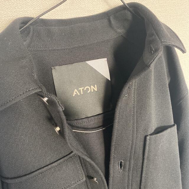 ATON  WOOL DENIM CPO ジャケット ブラック 未使用 レディースのジャケット/アウター(Gジャン/デニムジャケット)の商品写真