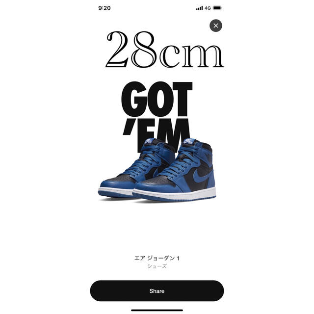 Nike Air Jordan 1HighOG Dark Marina Blueレアスニーカー