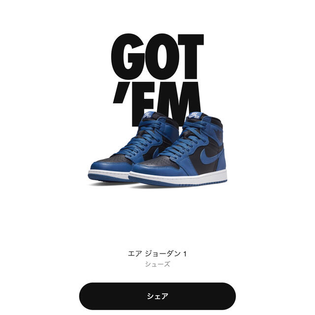 NIKE ナイキ エア ジョーダン1Dark Marina Blue