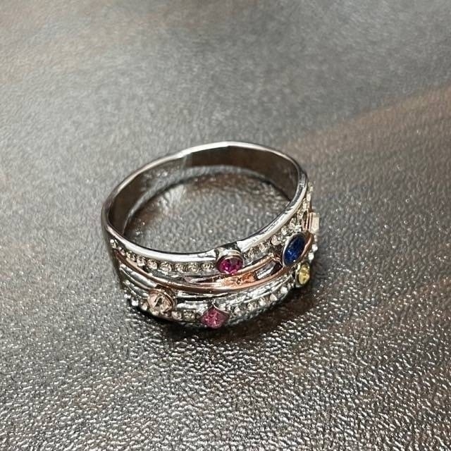 【SALE】リング　メンズ　指輪　カラフル　ジルコン　20号 レディースのアクセサリー(リング(指輪))の商品写真