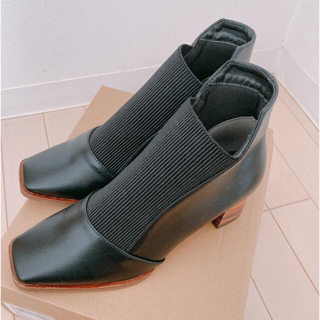 SESTO ウッドヒール ゴムフィットアンクルブーティ パンプス レディースの靴/シューズ(ブーツ)の商品写真