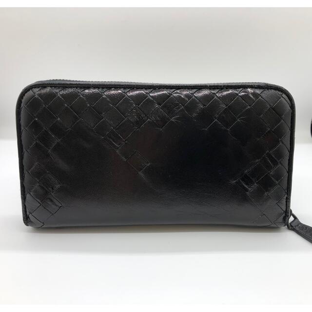 Bottega Veneta(ボッテガヴェネタ)の■レア仕様■ボッテガヴェネタ/長財布/ラウンド/イントレチャート/ハーフ/黒 レディースのファッション小物(財布)の商品写真