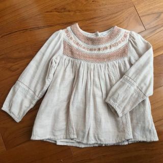 ザラキッズ(ZARA KIDS)のザラベイビー　刺繍入りブラウス　110(ブラウス)