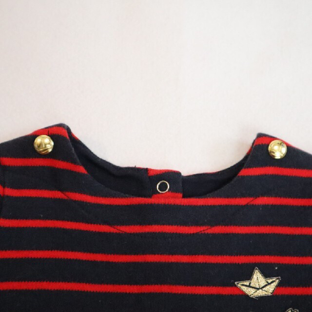 PETIT BATEAU - プチバトー マリエール 長袖ワンピース【12m/74cm】の