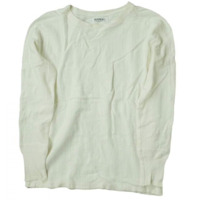 BEAMS BOY(ビームスボーイ)のBEAMS BOY ビームスボーイ 18AW デンマーク軍 リブクルーネックカットソー 13-14-0276-101 ONE SIZE ナチュラル 長袖 Tシャツ トップス【中古】【BEAMS BOY】 レディースのトップス(Tシャツ(長袖/七分))の商品写真