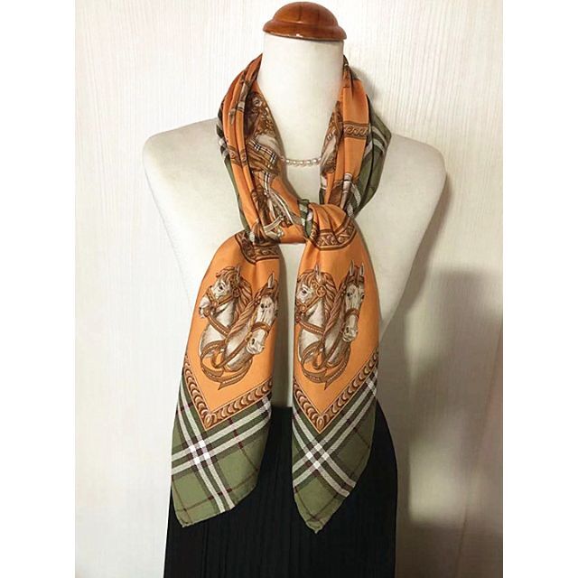 純正超高品質 新品未使用 BURBERRY バーバリー シルクBurberrys 大判