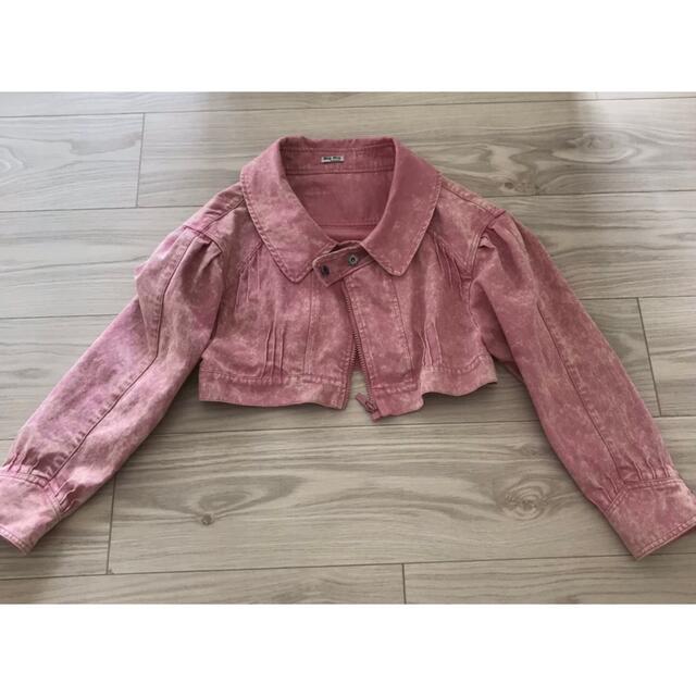 miumiu - 値下げ ミュウミュウ デニム ジャケット バック ロゴ入りの