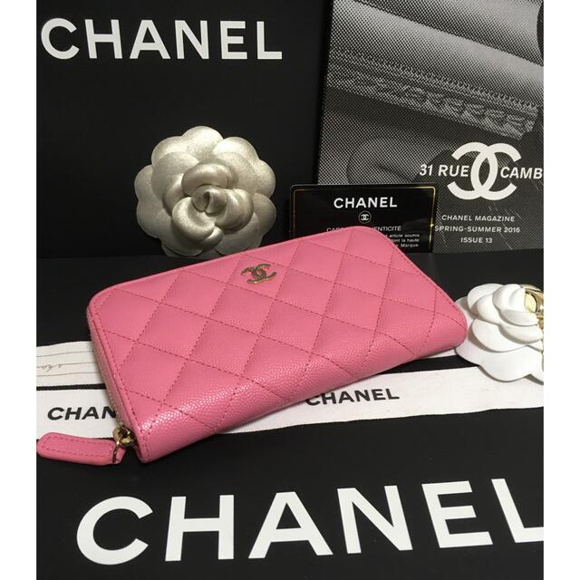 CHANEL(シャネル)のゆい様専用♡超美品♡シャネル 31番台キャビアスキン ミディアム財布 正規品 レディースのファッション小物(財布)の商品写真