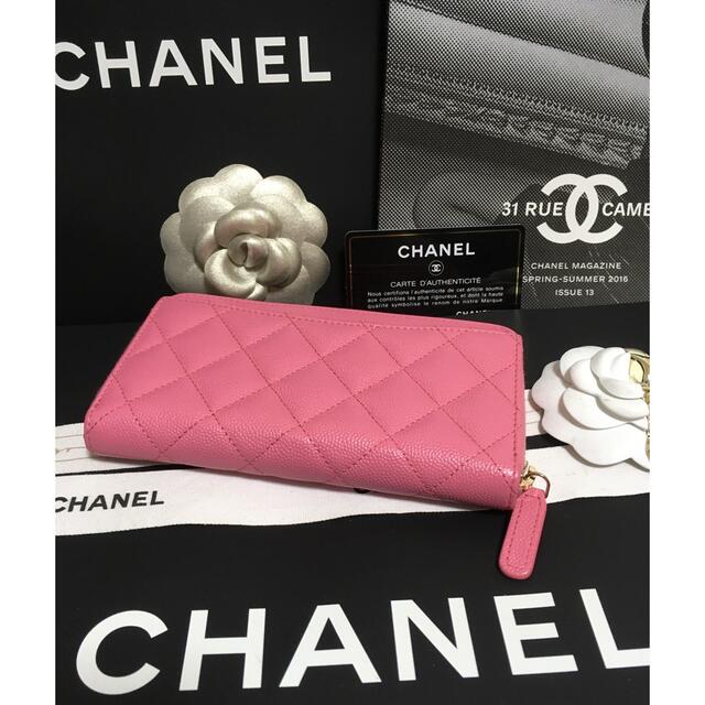 CHANEL(シャネル)のゆい様専用♡超美品♡シャネル 31番台キャビアスキン ミディアム財布 正規品 レディースのファッション小物(財布)の商品写真