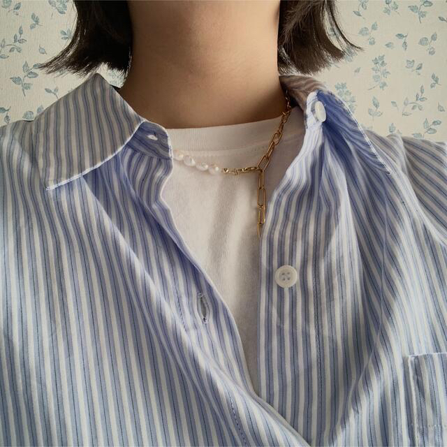 淡水パール+ pearl chain necklace 2way ハンドメイドのアクセサリー(ネックレス)の商品写真