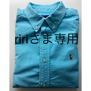 ラルフローレン(Ralph Lauren)のラルフローレン  キッズ コットン半袖水色シャツ サイズ7(ブラウス)