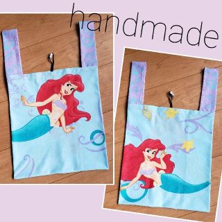 ディズニー(Disney)のハンドメイド リトルマーメイド アリエル レジ袋型コンビニエコバッグM(バッグ)