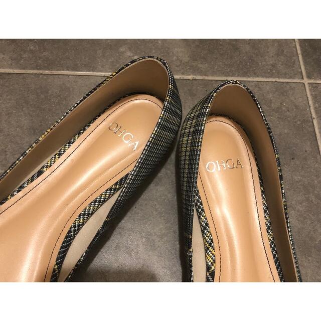 販売銀座 ohga グリーンチェックパンプス ハイヒール/パンプス
