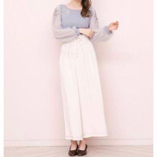 ウィルセレクション(WILLSELECTION)のWILLSELECTION♡シアースリーブ刺繍ニット(ニット/セーター)