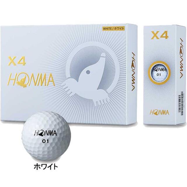 本間ゴルフ(ホンマゴルフ)の【新品・未使用】 本間ゴルフ HONMA X4ボール 1ダース チケットのスポーツ(ゴルフ)の商品写真