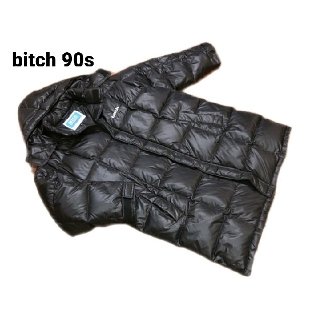 希少! 90s bitch ビッチ ロング ダウン ブラック コート 90年 黒