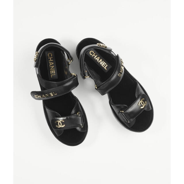 CHANELサンダル 37ハーフ 未使用 厚底 黒 | www.mariaflorales.com.ar