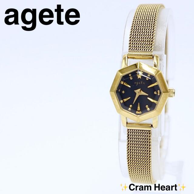 人気【電池新品】agete アガット 腕時計 オクタゴン ハッピー ゴールド