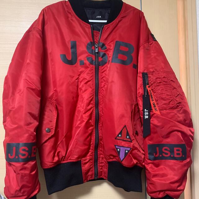 JSBIII【希少】美品 J.S.B.  MA-1  フライトジャケット 赤 レッド L