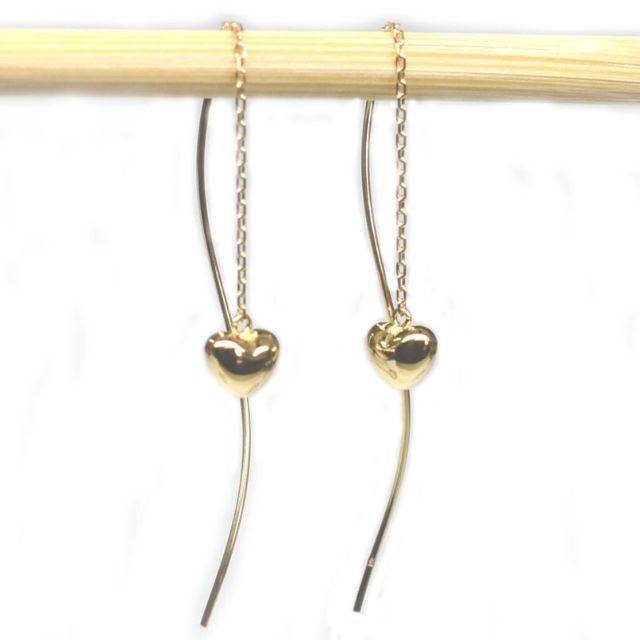 K18 18金 18k ロングピアス アメリカンピアス ハート♡#3 モールのページ 18k 18金 K18 アメリカンピアス クロス ♡ ロングピアス ピアス(両耳用)