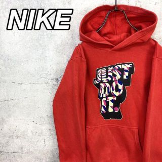 ナイキ(NIKE)の希少 90s ナイキ パーカー ビッグプリント レッド 美品(パーカー)