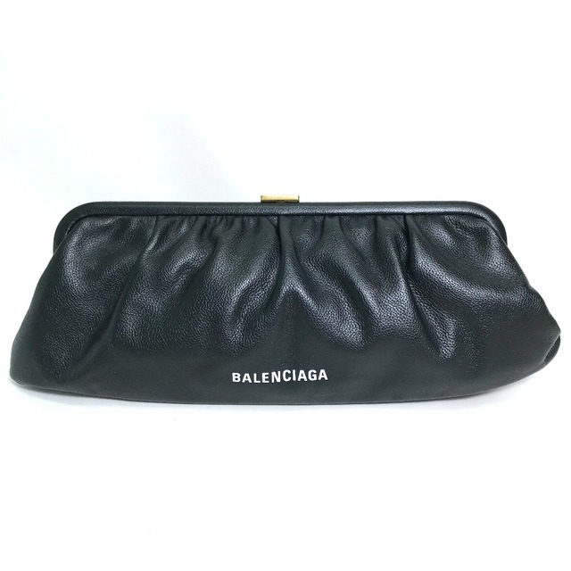 最新エルメス Balenciaga 美品 ブラック レザー クラッチバッグ