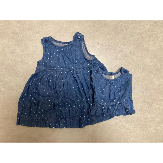 GAP(ギャップ)のGAP デニムワンピース　next カーディガン キッズ/ベビー/マタニティのキッズ服女の子用(90cm~)(ワンピース)の商品写真