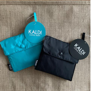 カルディ(KALDI)のKALDI  エコバック　ブラック&ブルーセット　　　新品✨(エコバッグ)