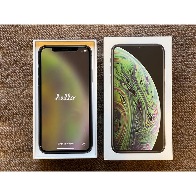 Apple(アップル)のiPhoneXs スペースグレー256GB SIMフリー スマホ/家電/カメラのスマートフォン/携帯電話(スマートフォン本体)の商品写真