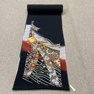 「縁」151ｃｍ～158ｃｍ ちりめん地 刺繍柄 色留袖 訪問着 正絹 Ｉ０３８