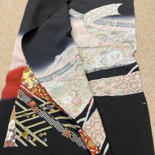 特価品 新品 反物 丹後ちりめん 正絹 黒留袖 古典柄 刺繍 絞り 呉服 結婚式