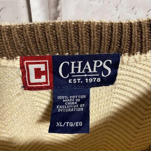 CHAPS - 90s 古着 チャップス ラルフローレン ニット 刺繍ロゴ ゆるだ