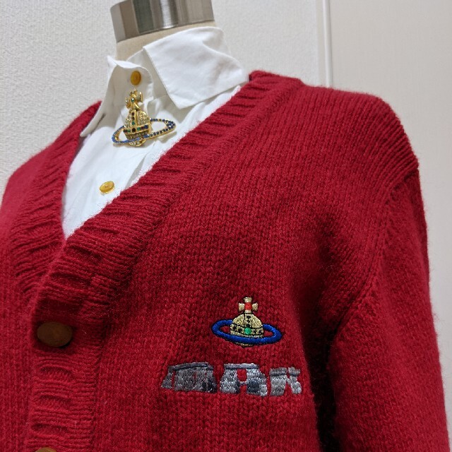 オーブ刺繍　ざっくりニット　カーディガン　コート代わりにも　ヴィヴィアン