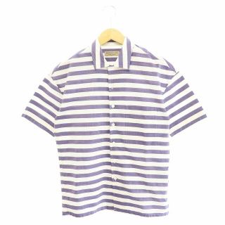 バーバリー(BURBERRY)のバーバリー BURBERRY ストライプ コットン 半袖 シャツ XS 白 青(シャツ)