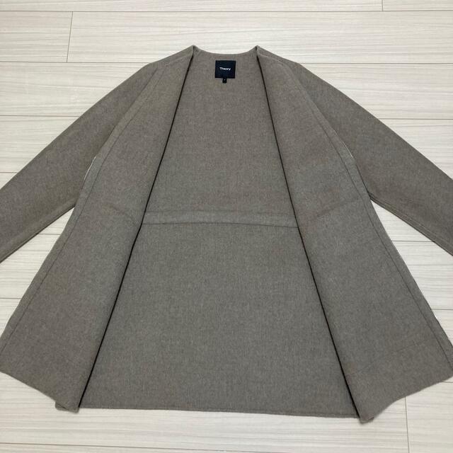 極美品◆Theory セオリー◆カシミヤ混 ノーカラーコート BELL COAT